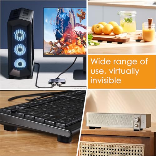 Rubber Feet for Electronics 20PCS Square - Black Rubber Bumpers Self Adhesive, Adhesive Rubber Feet for Cutting Board Speakers, Laptop, Appliances 0.78" x 0.38" - size: Black