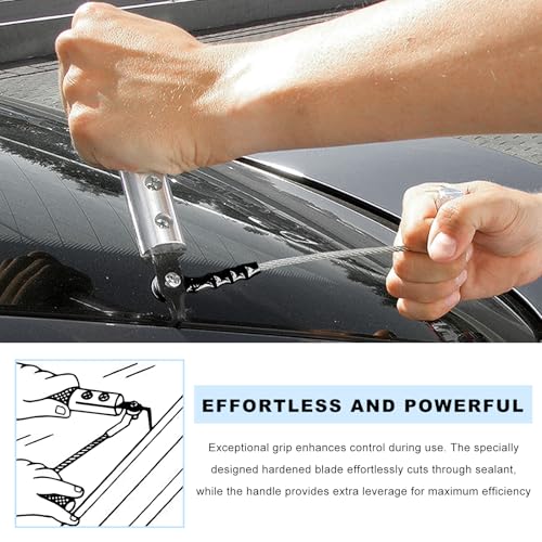 Windshield Removal Tool, Aluminium Alloy Auto Windscreen Replacement Tool with Steel Blade, Professional Window Glass Trim Remover for Sedan Truck SUV, Car Accessories