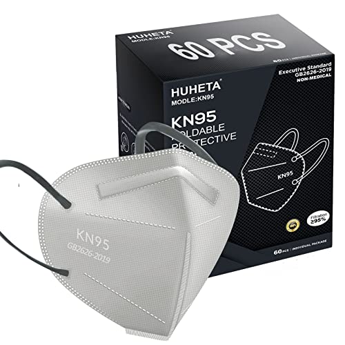 HUHETA KN95 Mask, 5 Ply Protective Dispoasable Masks Filter Efficiency≥95% - color: Gray