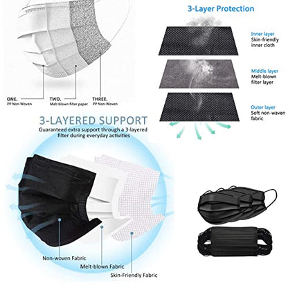 Disposable Face Mask,50 Pack Face Mask 3 Ply Filter Protection, Disposable Face Mask, 50 Disposable Protective Mask