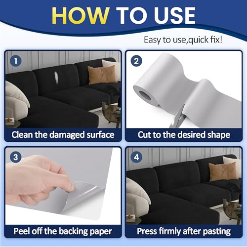 Self-Adhesive Canvas Repair Tape, 8.3" x 11" Waterproof Canvas Repair Patch, Fabric Patch Repairs Kit for Furniture, Tents, Sunbrellas, Boat Covers Awnings, Couches, Clothes, Bags Light Grey - color: Light Grey, size: 8.3" x 11"