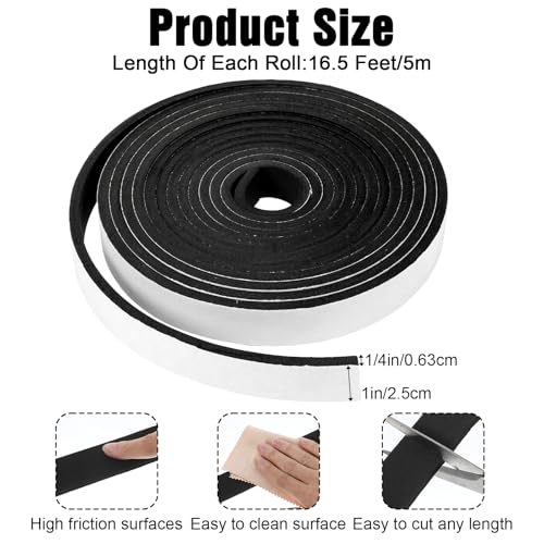Grevosea High Density EVA Foam Tape Single Sided Window Sealing Tape Weather Stripping Closed Cell Foam Strips with Adhesive for Insulating Door Frame and Window (1/2In x 1/4In x 16.5Ft)