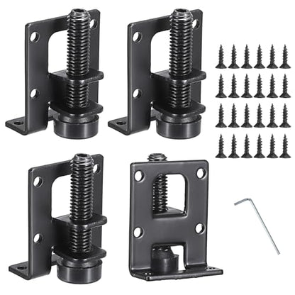OwnMy 4 Packs Adjustable Furniture Leveling Feets L Shaped Furniture Levelers Legs, Heavy Duty Furniture Mounting Brackets Metal Leveling Feet for Workbench Cabinet Wardrobe, 2.2" H, Black - size: 2.2"H-Black