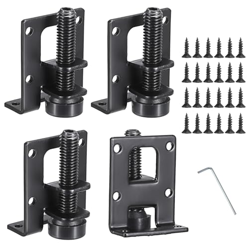 OwnMy 4 Packs Adjustable Furniture Leveling Feets L Shaped Furniture Levelers Legs, Heavy Duty Furniture Mounting Brackets Metal Leveling Feet for Workbench Cabinet Wardrobe, 2.2" H, Black - size: 2.2"H-Black
