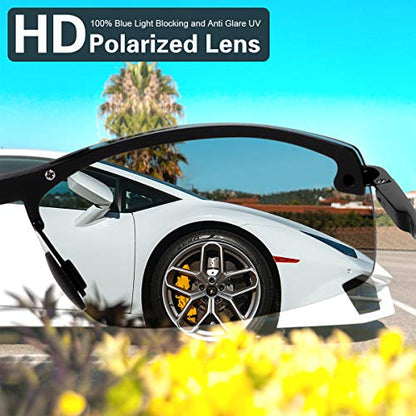 YIMI Men Photochromic Polarized Sports Sunglasses Cycling Fishing Driving Glasses UV Protection Eyeglasses Anti Glare Eyewear - color: A557 Black