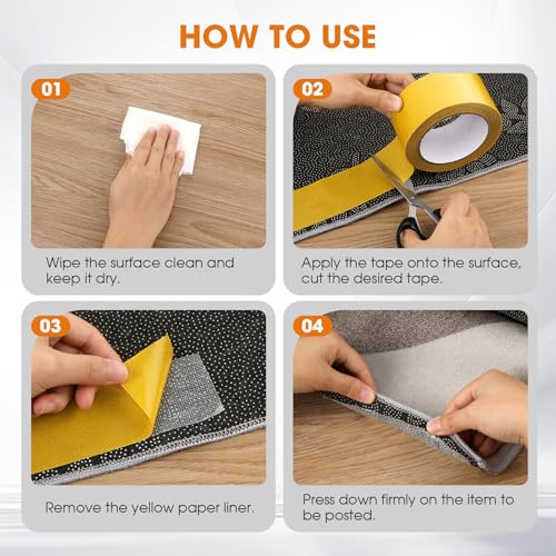 Double Sided Fabric Tape Heavy Duty Mounting Tape, Multifunctional High Stickness Strong Tape, Clear Gauze Fiberglass Tape for Clothes Pictures Posters Frames Carpet Art (1.96In x65FT(20M)) - size: 1.96In x65FT(20M)
