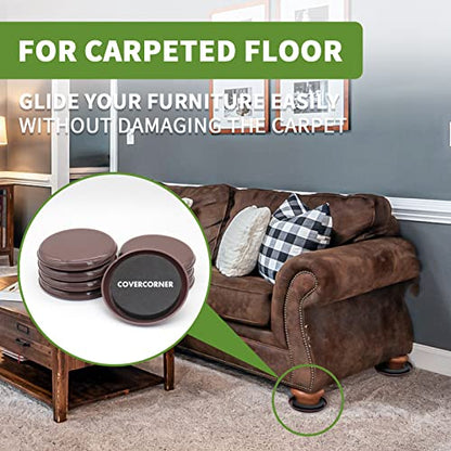 Furniture Sliders for Carpet 8 PCS - 4 3/4 inch Furniture Moving Slider Chair Legs Floors Protectors– Move Your Furniture Easy & Safely(for Carpet) Brown - size: 8 Pcs 4 3/4 Inch Brown