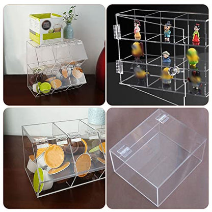 12 Pcs Acrylic Self Adhesive Small Transparent Continuous Hinge Tools for Cabinet Drawer Furniture DIY Display Stand 45x35 mm - size: 45 X 35 Mm