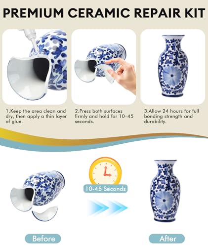 Ceramic Glue, 35g Heavy Duty Super Strong Clear Glue, Waterproof Heat Resistant Adhesive for Ceramic Bonding, Repair, Porcelain, Tile, Pottery, Mugs, Dishes, DlY Kits - style: Ceramic Glue