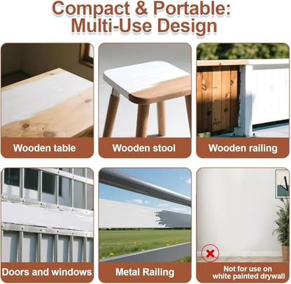 2 in 1 White Paint Wood Refinishing Kit– 2-Pack Easy Paint Brush with No Drip Design, High-Density Bristles for Furniture, Doors & Cabinets,6.35 oz per bottle. - color: White (Pack of 2)
