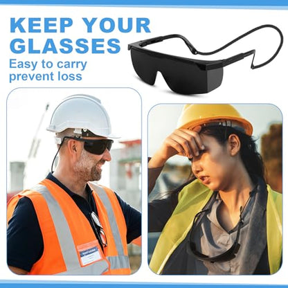 Treela 50 Pcs Safety Goggles Bulk Anti-Fog Glasses with Adjustable Temples and Wraparound Lenses Scratch Resistant Safety - color: Black