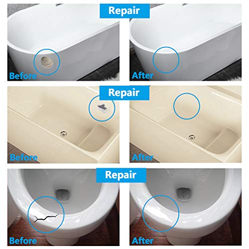 Tub, Tile and Shower Repair Kit (Color Match), 3.7oz Fiberglass Repair Kit, Porcelain Repair Kit White/Almond/Black/Bone/Bisque/Biscuit/Grey/Cream/Off White/Beige, Odorless Bathtub Paint