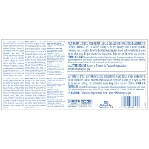STAR BRITE Marine Silicone Sealant - Waterproof, Durable, UV Resistant, for Fiberglass, Metal, Wood, Glass, Ceramic & More - size: 10.3 Fl Oz