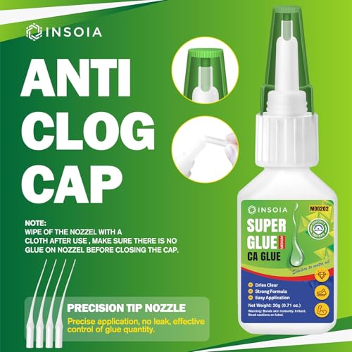 Medium CA Glue, 20g Premium Cyanoacrylate Super Glue Quick Fix 150 CPS Viscosity Adhesive for Woodturning, Pen Turning, Hobby Models, Lapidary, Acrylic, Nails&More - size: 20 Grams * 1 Pack, style: Medium CA Glue