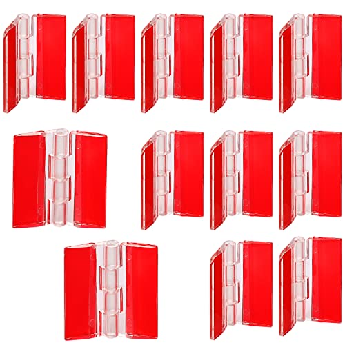 12 Pcs Acrylic Self Adhesive Small Transparent Continuous Hinge Tools for Cabinet Drawer Furniture DIY Display Stand 45x35 mm - size: 45 X 35 Mm