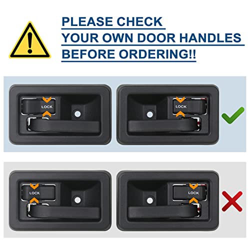 APPERFiT Exterior & Interior Door Handles w/Keepers Compatible with Jeep Wrangler YJ TJ 1991-2002 with Full Doors Replaces 55176382AE 55176383AE 55176477AB 55176476AB - style: 1991-2002 Exterior & Interior Door Handle