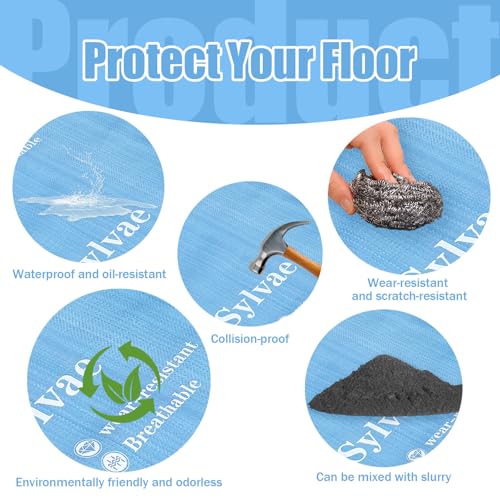 Temporary Floor Protection Roll, 39" x 65' (Approx. 215 sqft Coverage), Compatible for High Traffic Areas, Hallways, Stairs, Moving, Renovation, Construction, Painting (AB002)