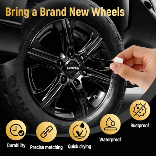 Black Touch Up Paint Rim Paint Wheel Scratch Repair Kit for Curb Rash & Scratches, Universal Black Enamel Repair Scratch Resistant 1.5 fl oz Car Touch Up Pen - color: Black-1