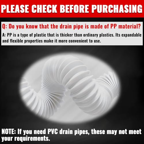 VIVIDA Flexible Sink Drain Pipe, 1-1/2" Expandable Flexible P Trap Drain Pipe, 11"-31.5" Sink P Trap for Bathroom & Kitchen, 1-1/4" Adapter Included, White, 1 PACK - color: White, size: 11" to 31.5"