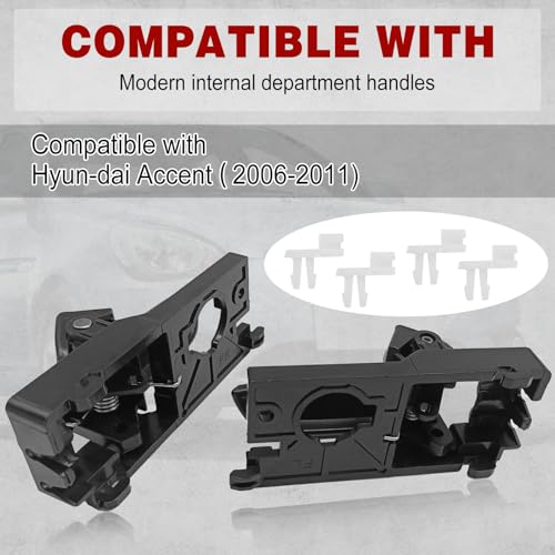 82610-1E000 82620-1E000 A Pair Inside Door Handle Set Compatible with Hyundai 2006-2011 Accent Left Driver and Right Passenger Side Front or Rear Inside Door Handle, Black