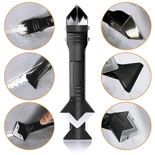 Silicone Caulking Tool, 3 in 1 Silicone Remover Multi Tool, Glazing Compound Finishing Tool, Caulk Remover Tool, for Bathroom,Kitchen,Floor,Window,Sink Joint,Frames Seal(2 sets) - color: 3 in 1 Tool(2 Sets)