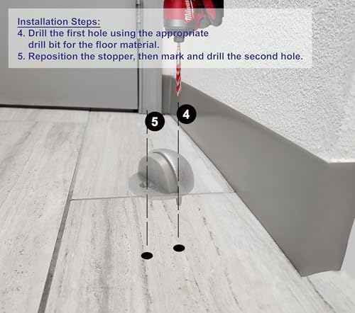 Commercial Residential Dome Floor Stop Door Stop, Metal Alloy, Floor Mount Door Stopper, Door and Wall Protection, Satin Chrome & Matt Black Finishes (Chrome, High) - size: High
