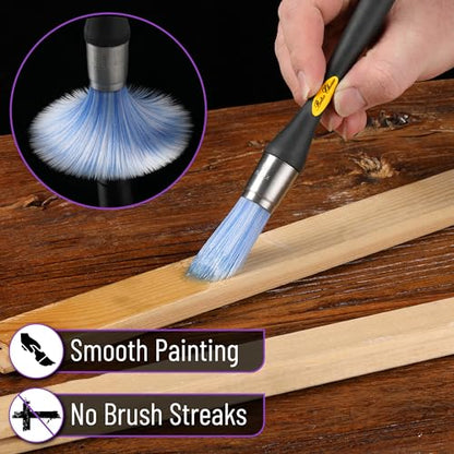 Bates- Trim Paint Brush Set, 0.45 Inch, 2 Pack, Ergonomic Non-Slip Handle, Synthetic Bristles, Trim Brushes for Painting - color: Yellow-black, size: 0.45 Inch, 2 Pack