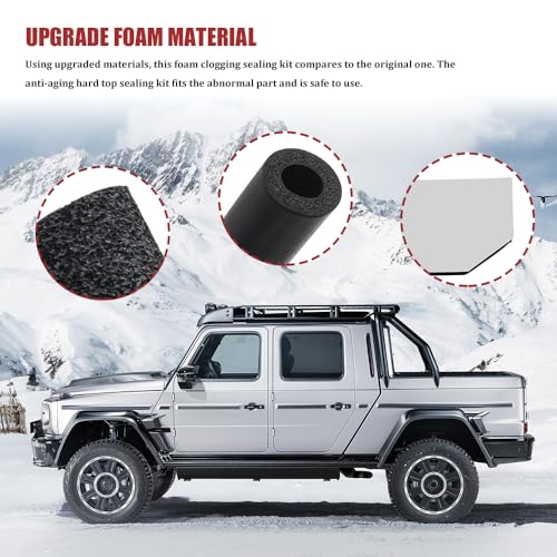 Hard Top Removable Seal Kit, Foam Blocker Compatible with 2007-2017 Jeep Wrangler JK and Wrangler JK Unlimited, Car Interior Accessories Replaces 68026937AB (Black/17pcs)
