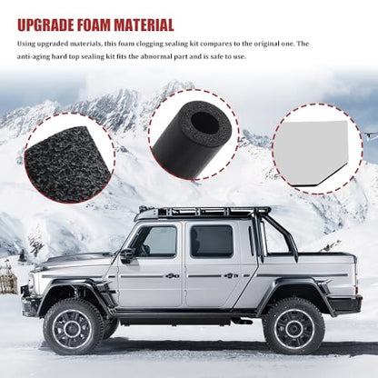 Hard Top Removable Seal Kit, Foam Blocker Compatible with 2007-2017 Jeep Wrangler JK and Wrangler JK Unlimited, Car Interior Accessories Replaces 68026937AB (Black/17pcs)