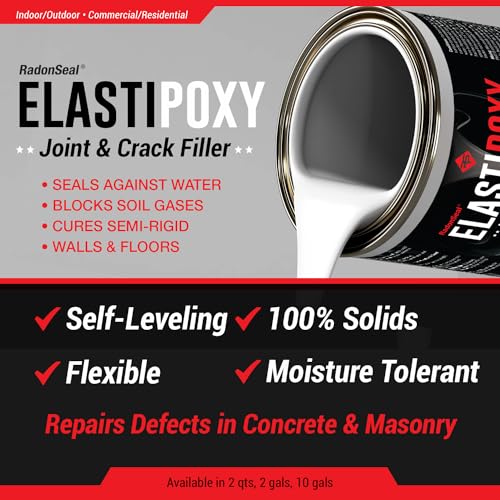 ElastiPoxy Concrete Joint & Crack Filler Kit – 2 Quarts – Flexible Epoxy Joint Sealant for Floor-to-Wall Joints, Contraction Joints, Cracks in Concrete Blocks, and Spalled Surfaces