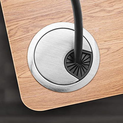 2 Pack 2 Inch Metal Desk Grommet for Wire Organizer, Brushed Silver - color: Silver-2Pack