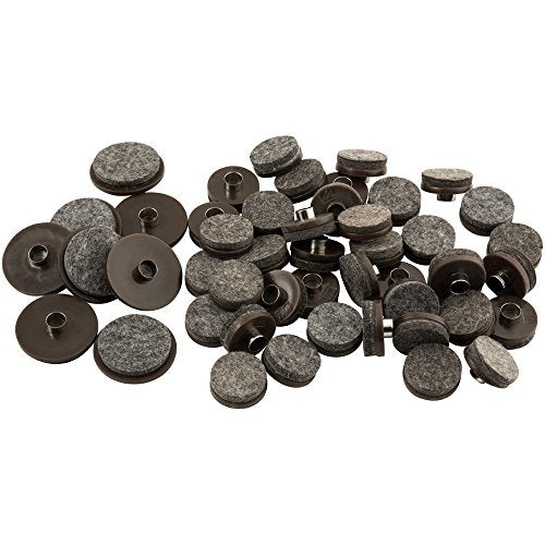 softtouch 1 1/2" Round Nail On Heavy Duty Felt Furniture Pads for Wood Furniture, Protect Hard Floor Surfaces from Scratches, Brown (48 Pack) - color: Brown, size: 1 & 1-1/2 Inch, style: Value Pack
