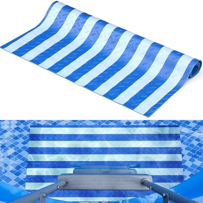 Drydiet Pool Step Mat Above Ground Ladder Mat, Swimming Protective Nonslip Step Pad with Texture, Pool Essentials Accessories for Floor Liners and Stairs, Blue and White Stripes (36 x 16 Inch) - size: 36 x 16 Inch