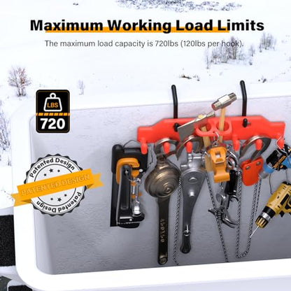 Lineman Tool Board, Bucket Truck Hook Organizer, Line Work Buckets Accessories,Tool Organizer for Bucket Trucks and Lineman, Including Two 3” Aerial Bucket Hooks and Two 2” Aerial Bucket Hooks.