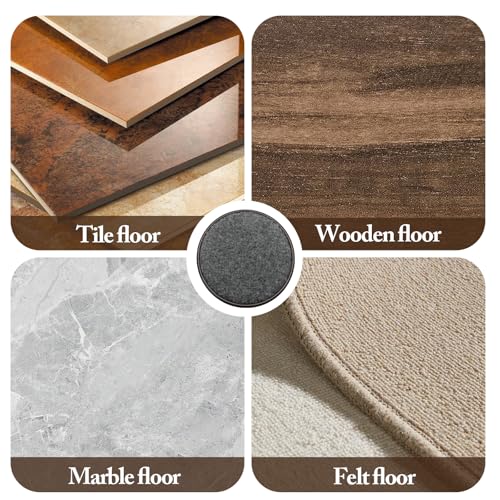 12Pcs Round Metal Felt Furniture Caster Cups, 4Inch Carpet-Bottom Furniture Sliders Non-Slip Wheel Savers, Floor Protectors Pads for Hardwood, Tile & Laminate Floors - size: Round,4"