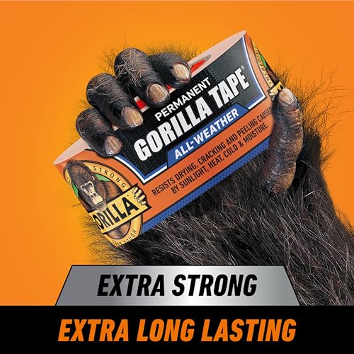 Gorilla All Weather Duct Tape, Black, 1.88" x 25 yd (Pack of 25) - UV and Temperature Resistant Waterproof Tape for Outdoor Repairs - size: 25 - Pack