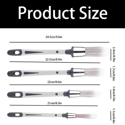 4-Pack Paint Brushes for Walls Painting - 0.4", 0.5", 0.6", 0.9", Trim Paint Brushes& Paint Edger Tool for Walls - Ideal for Baseboards, Furniture, Corners & Touch-Ups