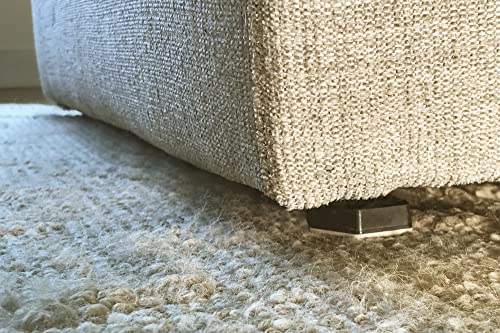 Shepherd SlideGlide 1-1/2" Hex-Base Protective Furniture Sliders with Threaded Stem, Screw-On Heavy-Duty Furniture Mover Pads for Carpet, Set of 4, Beige