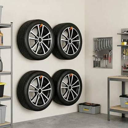 Frcctre 4 Pack Heavy Duty Garage Hooks, 10 Inch Wall Mount Utility Carbon Steel Garage Storage Hooks Tool Organizer Hanger for Car Tires, Ladders, Chairs, Ropes and Garden Tools-Max Load 88 lbs