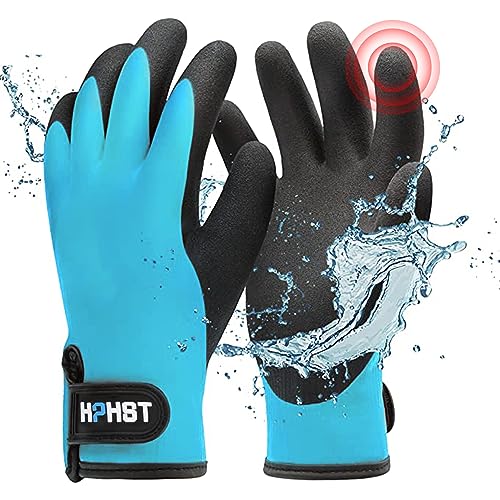 Waterproof Work Gloves for Men and Women, Winter Work Gloves for Cold Weather Gloves, Touchscreen … - color: Blue, size: Medium
