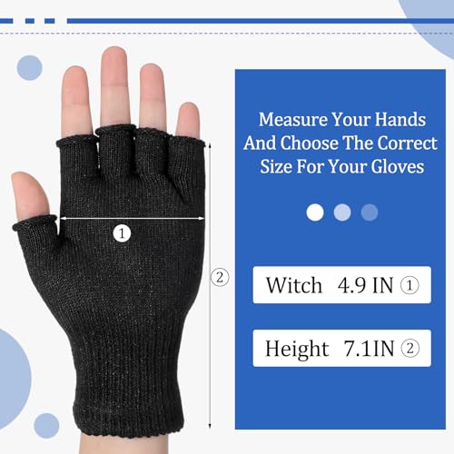 Geyoga 2 Pair Cut Resistant Half Finger Protection Gloves for Home Use (Black) - color: Black