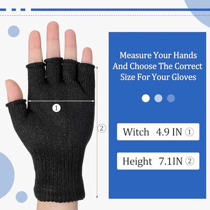 Geyoga 2 Pair Cut Resistant Half Finger Protection Gloves for Home Use (Black) - color: Black