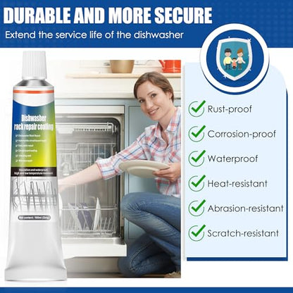 3.4oz Dishwasher Rack Repair Coating, Grey Dishwasher Vinyl Rack Rust Touch Up Paint Kit, Insulation and Waterproof, High and Low Temperature Resistant - color: Grey, size: 3.4 Ounce (Pack of 1)