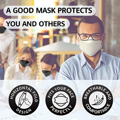 LEVENIS Face Masks 50 Pack, Breathable Comfortable and Disposable Mask, White - color: Adult-white