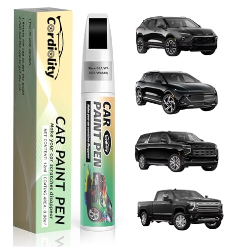 Car Touch Up Paint Black(GBA/WA8555/WA848) for Chevrolet, Color Accurate Car Scratch Repair Remover Pen Fix Auto Paint Chips and Nicks - color: Black(GBA/WA8555/WA848)for All Models