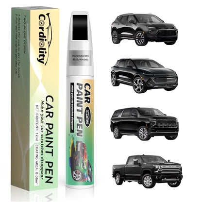 Car Touch Up Paint Black(GBA/WA8555/WA848) for Chevrolet, Color Accurate Car Scratch Repair Remover Pen Fix Auto Paint Chips and Nicks - color: Black(GBA/WA8555/WA848)for All Models