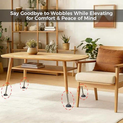 Adjustable Furniture Leg Levelers with Self-Tapping Screws, 1.25"-4" Height Range, 132 lbs Capacity per Leg (M10,4.1" Height,1.54" Diameter) - size: M10,4.1" Height,1.54" Diameter