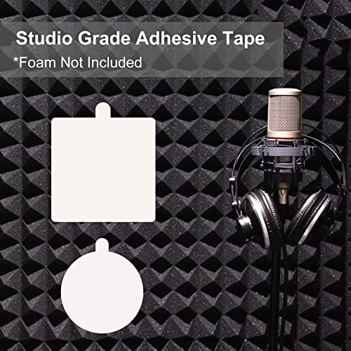 500Pcs Double Sided Tape for Acoustic Foam Panels, Removable Mounting Tape Wall Strong Adhesive Sound proofing Transparent Putty Clear Sticker Heavy Duty 1inch Round - color: 500Pcs Round