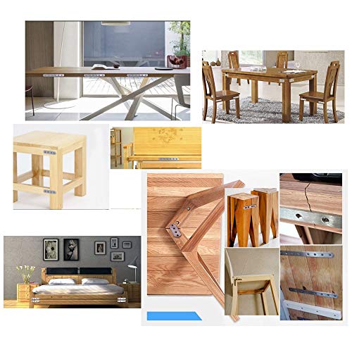 MroMax 10Pcs 201 Stainless Steel Straight Brackets 1.97" x 0.63" Flat Straight Braces Brushed Metal Fixed Connecting Plate for Repairing Furniture, Bookcase, Table, Chair Legs 2 Holes with Screws - size: 1.97"x 0.63"x 0.08"(LxWxT)