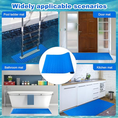 Swimming Pool Ladder Mat 16 x 36 Inch Large Pool Ladder Pad Protective Swimming Pool Step Pad with Non-Slip Texture for Above Ground Swimming Pool Steps Liner and Stairs